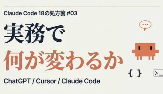 ChatGPT・Cursor・Claude Code ─ 実務で何が変わるか